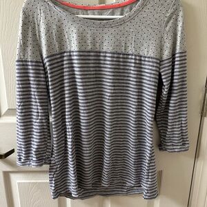 Gray Striped Women's Pajama Top